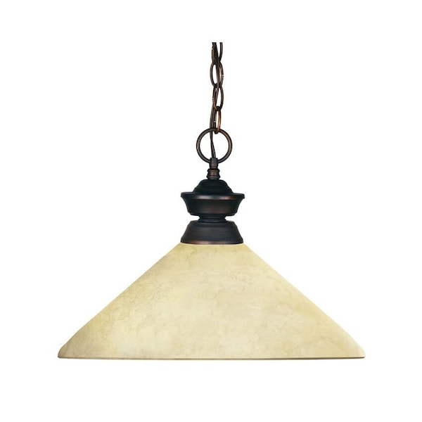Z-Lite Riviera 1 Light Pendant, Olde Bronze & Golden Mottle 100701OB-AGM14 - main
